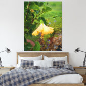 Hibiscus dauwwaterdruppels Ingewikkeld Canvas (Insitu (Slaapkamer))