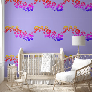 Hibiscus - Decor bloesems 1a Behang