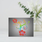 Hibiscus Decor gekleurd Briefkaart (Staand voorkant)