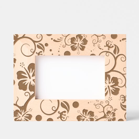 Hibiscus - Decor met Gecko 1 Gegraveerde Lijstjes (Voorkant)