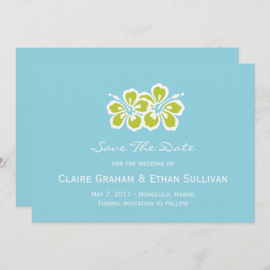Hibiscus Delight Save The Date Aankondiging (Voorkant / Achterkant)