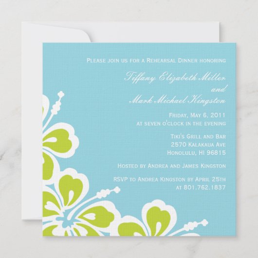 Hibiscus Delight Shower/Rehearsal Dinner Invite Kaart (Voorkant)