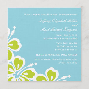 Hibiscus Delight Shower/Rehearsal Dinner Invite Kaart