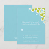 Hibiscus Delight Trouw RSVP Kaart - Hemelblauw - (Voorkant / Achterkant)