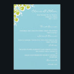 Hibiscus Delight Wedding Menu Card - Sky Blue<br><div class="desc">Voeg een tropisch gevoel toe aan je trouwbenodigdheden met dit charmante en moderne Hibiscus Delight bruiloft collectie dat je gasten van hun voeten zal vegen. Overeenkomende collectie en meer kleuropties beschikbaar op berryberrysort.com</div>