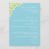Hibiscus Delight Wedding Menu Card - Sky Blue (Voorkant)