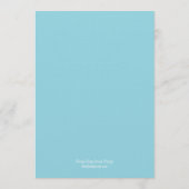 Hibiscus Delight Wedding Menu Card - Sky Blue (Achterkant)