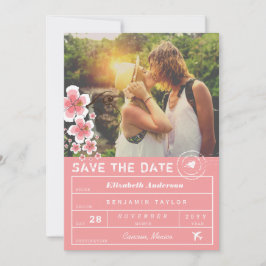 Hibiscus Destination Wedding Bagagelabel Foto Save The Date