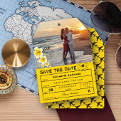 Hibiscus Destination Wedding Bagagelabel Foto Save The Date