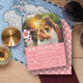 Hibiscus Destination Wedding Bagagelabel Foto Save The Date
