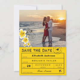 Hibiscus Destination Wedding Bagagelabel Foto Save The Date