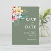 Hibiscus Destination Wedding Bewaar de datum Save The Date (Staand voorkant)