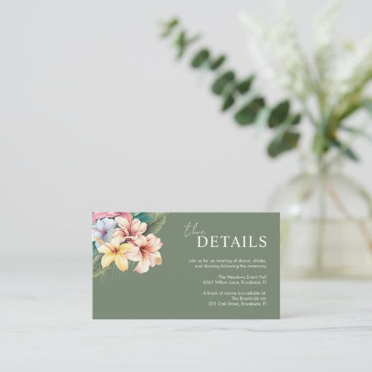 Hibiscus Destination Wedding Enclosure Kaart (Staand voorkant)