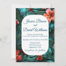 Hibiscus Dream Tropical Wedding Invitation