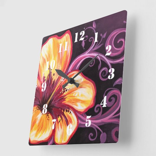 Hibiscus Dream Vierkante Klok (Hoek)