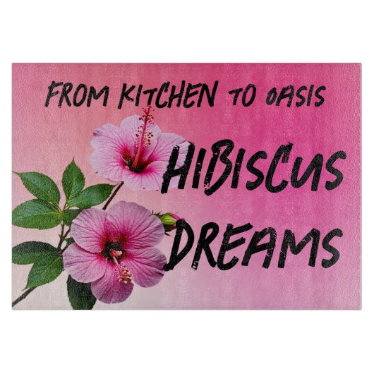 Hibiscus Dromen Glas Snijplank (Voorkant)