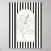 Hibiscus Elegant Bloem Botanisch Poster (Voorkant)