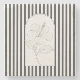 Hibiscus Elegant Bloem Botanisch Stenen Onderzetter