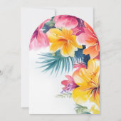 Hibiscus Elegante Tropische Bestemming Trouwen Kaart (Achterkant)