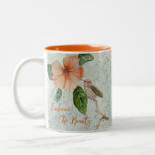 Hibiscus en Bird Embrace The Beauty Floral Mok (Links)