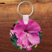 Hibiscus en bloemvrienden op maat sleutelhanger (Voorkant)