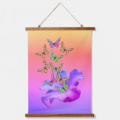 Hibiscus en Butterflies Abstract Hangend Wandkleed (Voorkant)