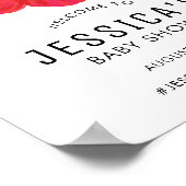 Hibiscus en Flamingo Baby shower Welkome Poster (Hoek)