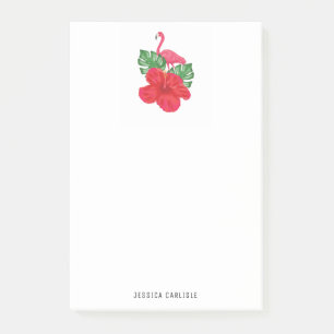 Hibiscus en Flamingo Tropical Post-it Notes