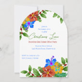 Hibiscus en Hulst Kantoor Kerstfeest Uitnodiging (Voorkant)