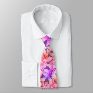 Hibiscus en Hulst Unisex Vakantie Hawaiiaanse Bloe Stropdas