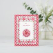 Hibiscus en kant Briefkaart (Staand voorkant)
