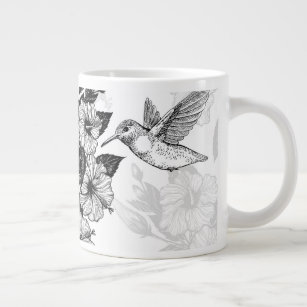 Hibiscus en kolibrie grote koffiekop
