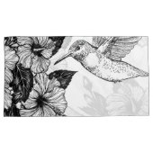 Hibiscus en kolibrie kussensloop (Voorkant-Rechts)