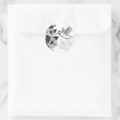 Hibiscus en kolibrie ronde sticker (Tas)