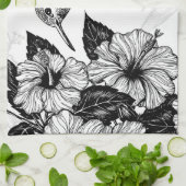 Hibiscus en kolibrie theedoek (Gevouwen)