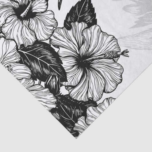 Hibiscus en kolibrie tissuepapier (Detail)