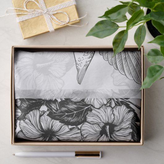 Hibiscus en kolibrie tissuepapier (Geschenk)