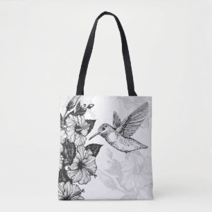 Hibiscus en kolibrie tote bag