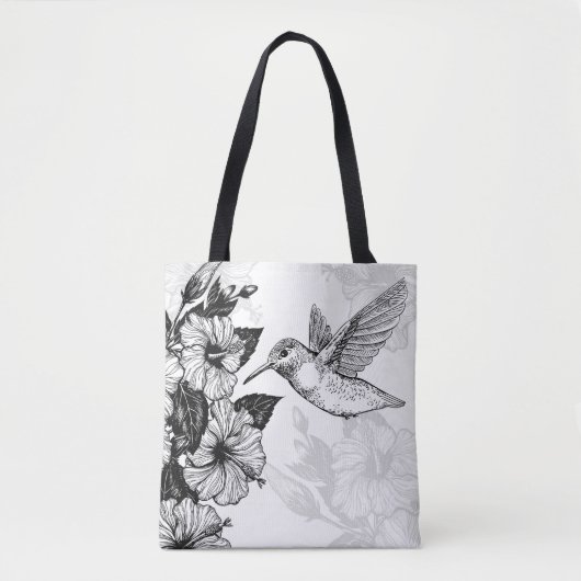 Hibiscus en kolibrie tote bag (Voorkant)
