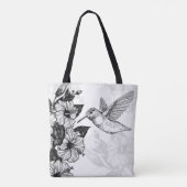 Hibiscus en kolibrie tote bag (Achterkant)