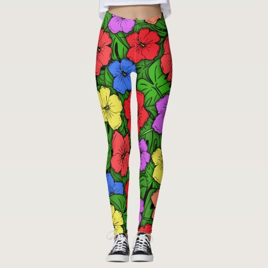 Hibiscus en Monstera #4 Leggings (Voorkant)