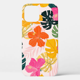 Hibiscus en monstera verlaat tropisch patroon desi Case-Mate iPhone case
