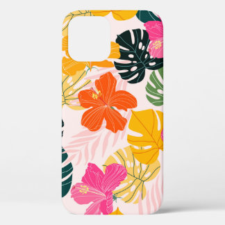 Hibiscus en monstera verlaat tropisch patroon desi Case-Mate iPhone case