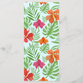 Hibiscus en palmbladeren Bruiloft Menu (Achterkant)