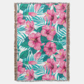 Hibiscus en palmbladeren deken (Voorkant Verticaal)