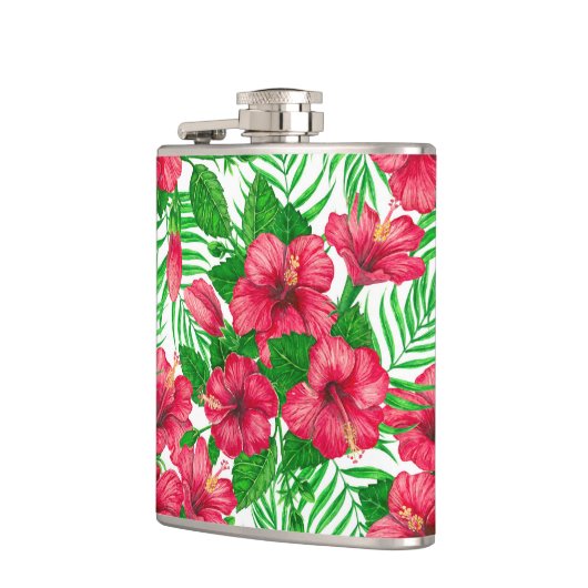Hibiscus en palmbladeren heupfles (Links)