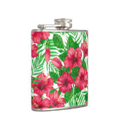 Hibiscus en palmbladeren heupfles (Rechts)