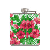 Hibiscus en palmbladeren heupfles (Achterkant)