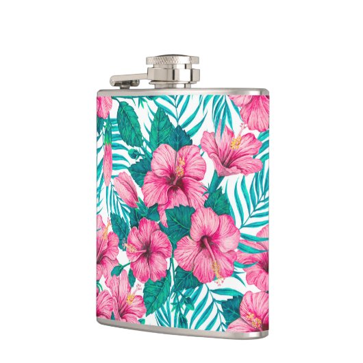 Hibiscus en palmbladeren heupfles (Links)