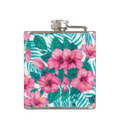 Hibiscus en palmbladeren heupfles (Achterkant)